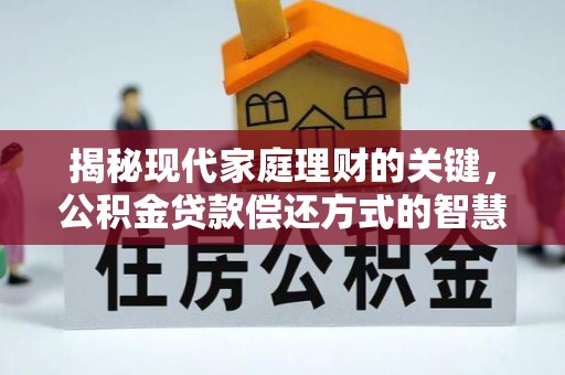 金沙揭秘现代家庭理财的关键，公积金贷款偿还方式的智慧选择