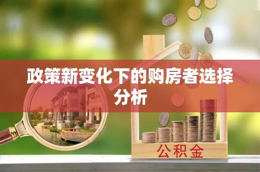 金沙政策新变化下的购房者选择分析